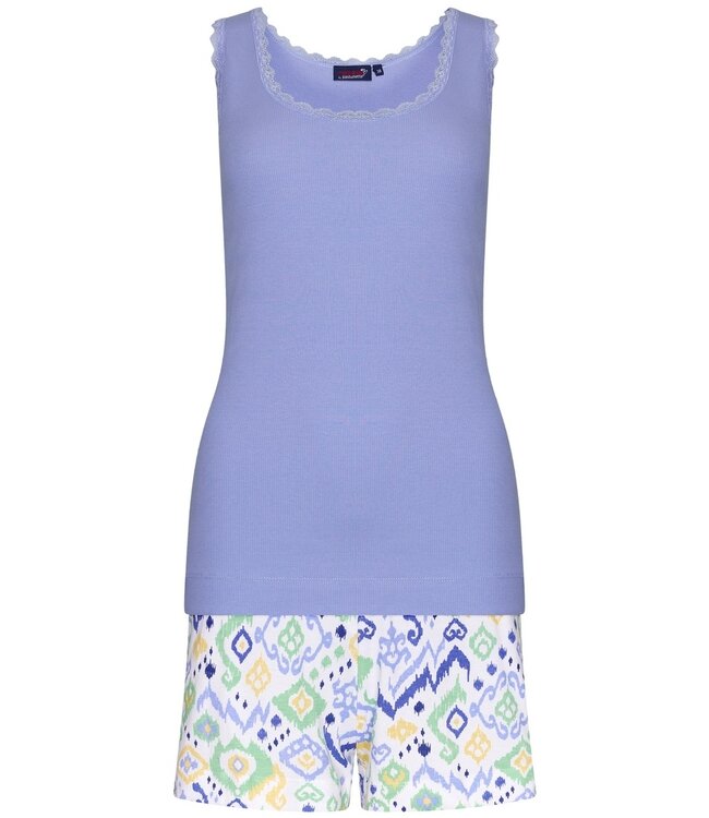 biokatoenen mouwloze rib dames shortama 'dreamy night