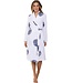 white waffle style morninggown with shawlcollar 'seashell dreams'