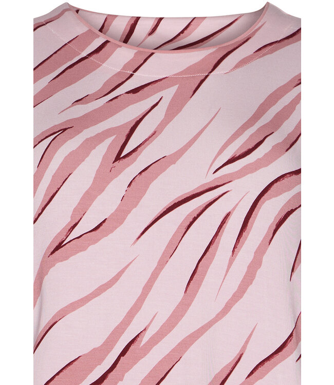 luxe dames nachthemd met 3/4 mouwen 'pink animal'