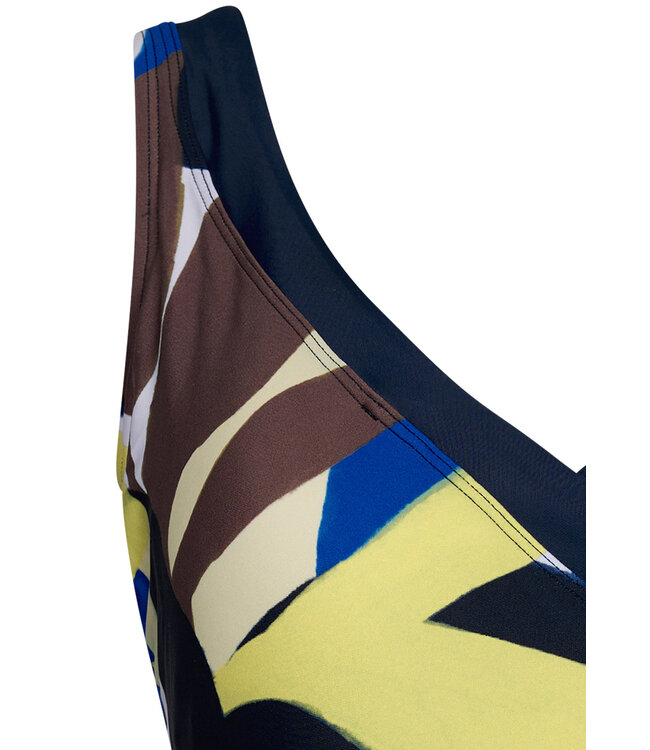 soft cup,v-neck swimsuit with powernet 'wild chic'