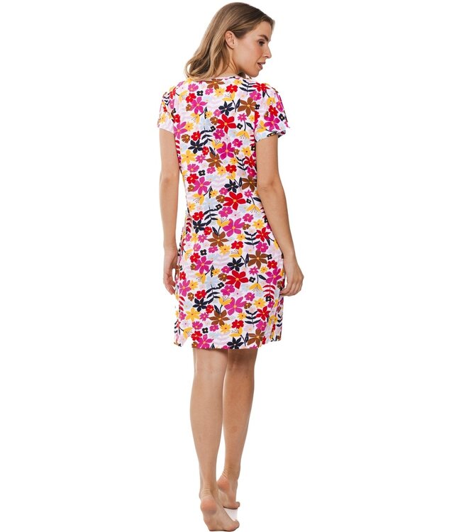 bio katoenen nachthemd met korte mouwen 'fabulous flowers bloom'