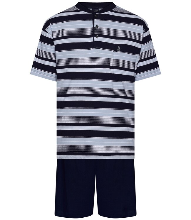 men's cotton shorty set with buttons 'horizontal stripes'