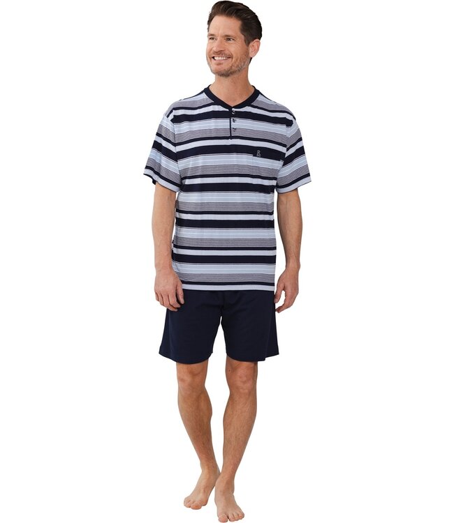 men's cotton shorty set with buttons 'horizontal stripes'