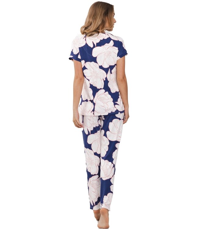 ladies short sleeve luxury pyjama 'floral bloom'