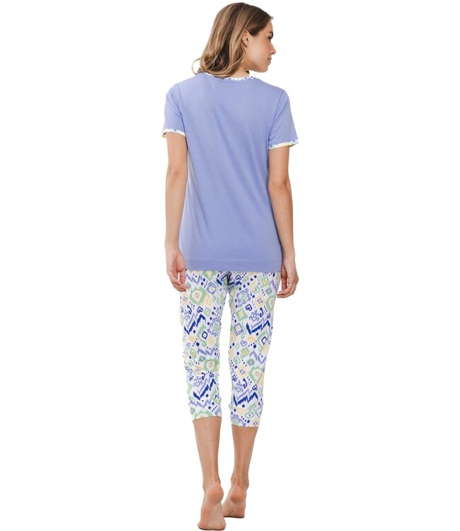 biokatoenen 3/4e pyjamamet korte mouwen 'dreamy night'
