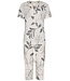 ladies luxury short sleeve 3/4 pyjama with buttons 'dotted leafs'