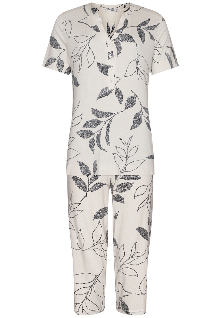 Dames Pyjama Set Van Pure Zijde Met Lange Mouwen En Geometrische Print Met Broek main image 0
