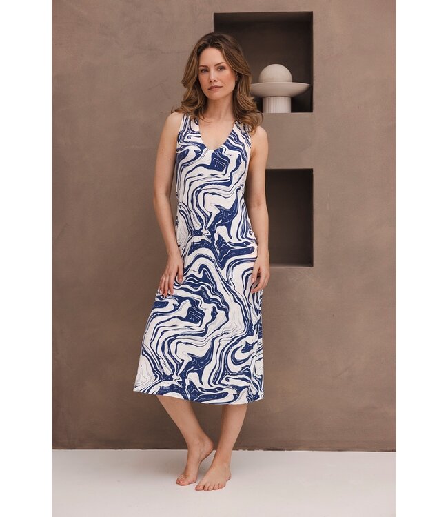 ladies luxury longer length sleeveless nightdress 'watercolour art'