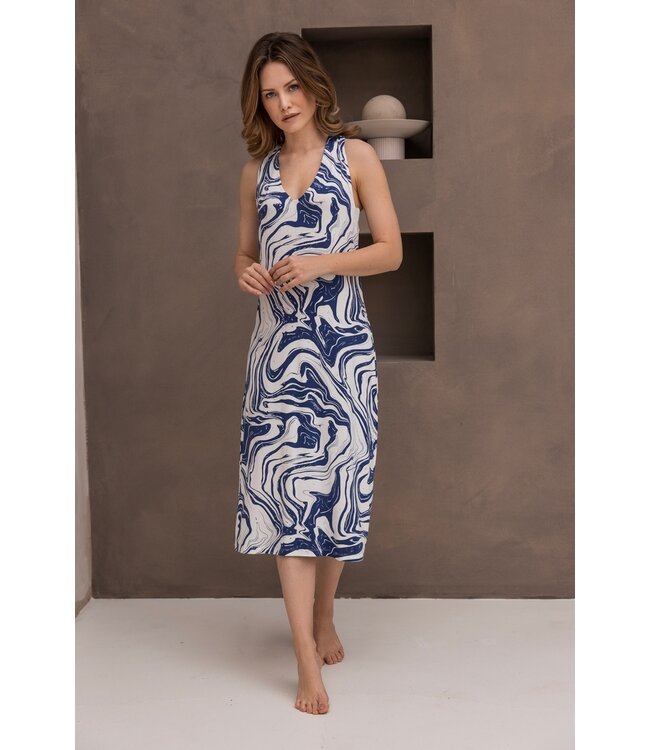 ladies luxury longer length sleeveless nightdress 'watercolour art'