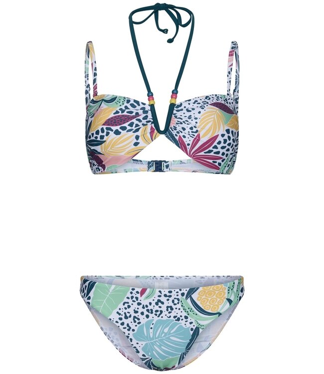 multiway halter bikini met soft cups 'tropical paradise'