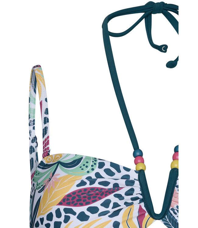 multiway halter bikini met soft cups 'tropical paradise'