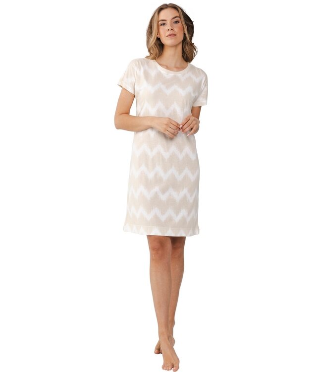 luxe dames nachthemd met korte mouwen 'soft waves'