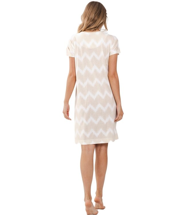 luxe dames nachthemd met korte mouwen 'soft waves'