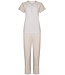 ladies cotton pyjama set with buttons 'stripey beige'