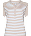 ladies cotton pyjama set with buttons 'stripey beige'