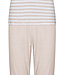 ladies cotton pyjama set with buttons 'stripey beige'