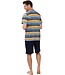 men's cotton shorty set with buttons 'summer stripes'