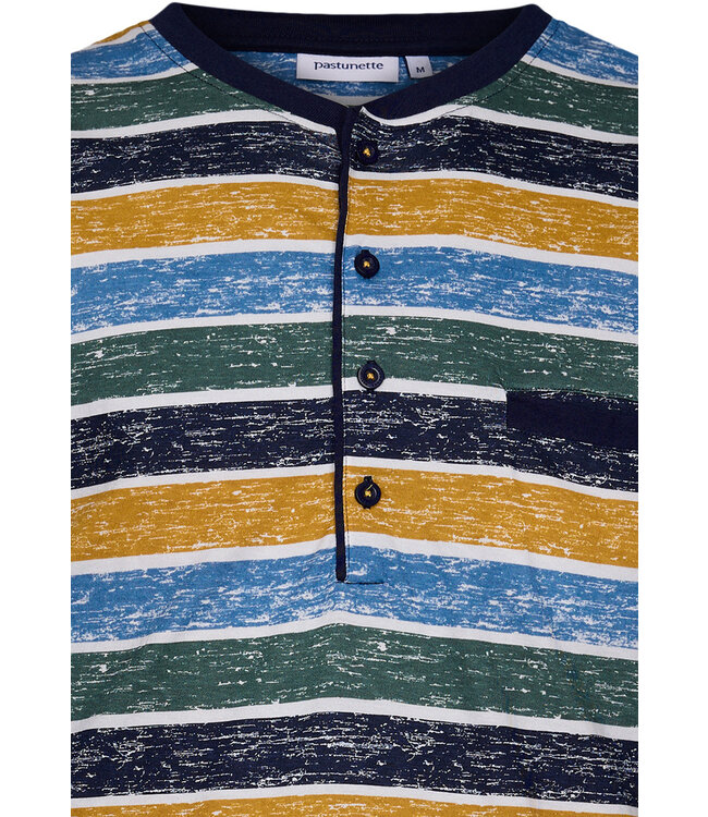 men's cotton shorty set with buttons 'summer stripes'