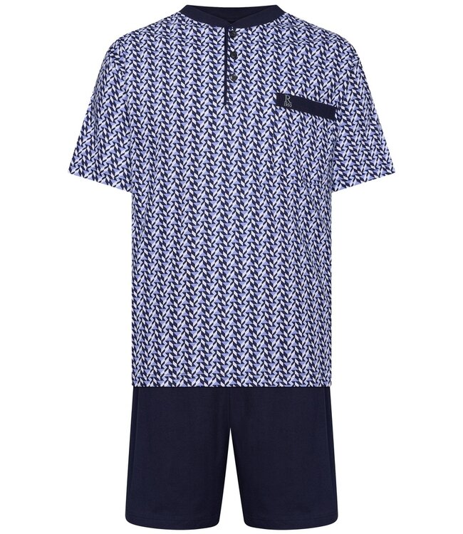 men's cotton shorty set with buttons 'mixed up'