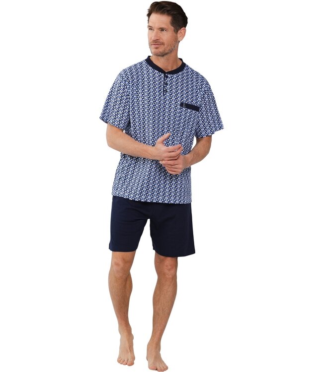 men's cotton shorty set with buttons 'mixed up'