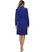 ladies embossed terry morninggown with full zip 'blue dewdrop'