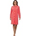 ladies embossed terry morninggown with full zip 'coral dewdrop'