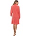 ladies embossed terry morninggown with full zip 'coral dewdrop'