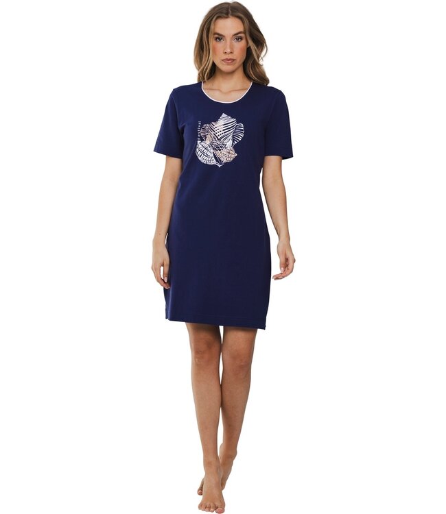 ladies short sleeve cotton nightdress 'seashell dreams'