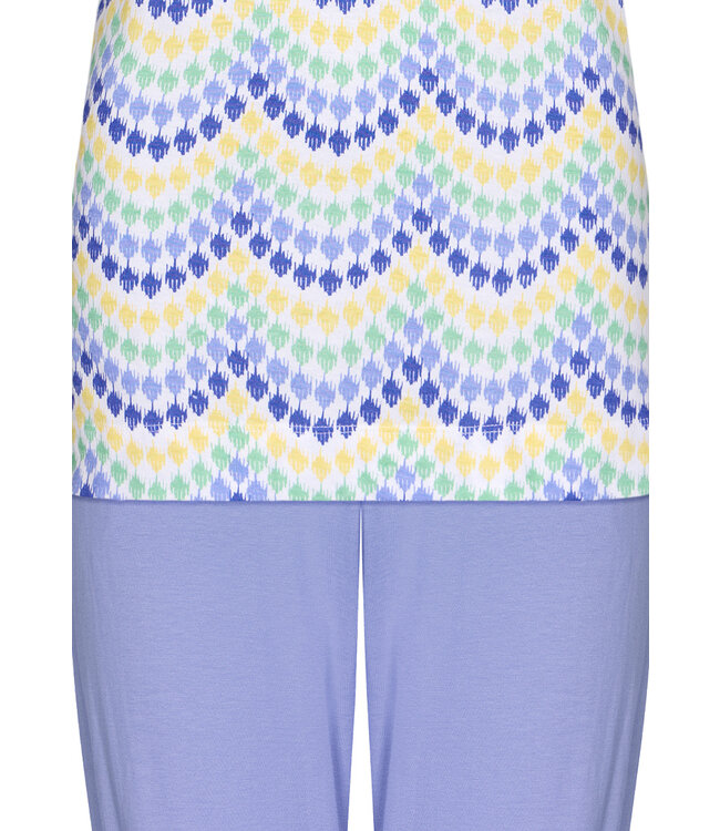 3/4e pyjama van biokatoen met korte mouw en knopen 'dreamy night'