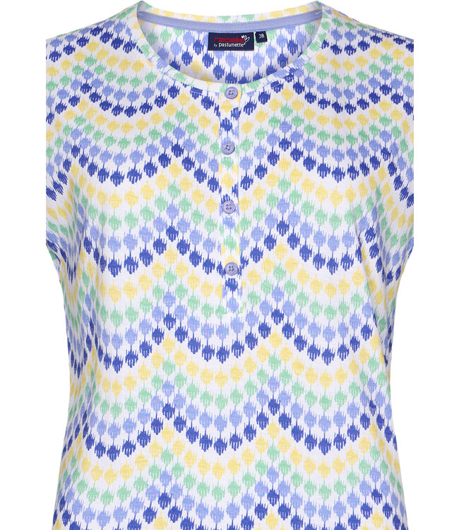 3/4e pyjama van biokatoen met korte mouw en knopen 'dreamy night'