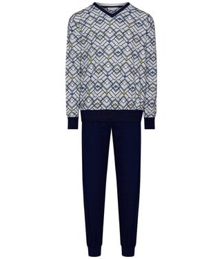 Pastunette for Men men's pyjama set with cuffs 'graphic squares'