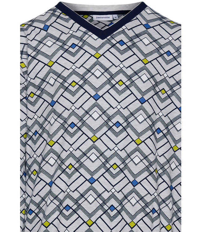 men's pyjama set with cuffs 'graphic squares'