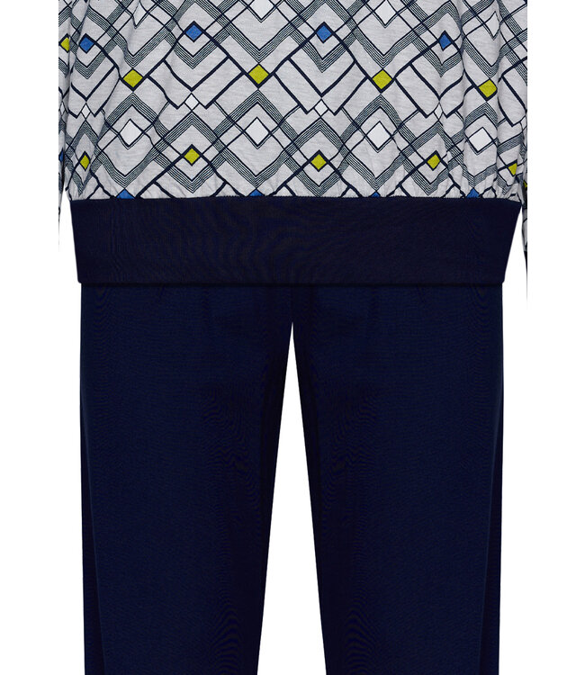 men's pyjama set with cuffs 'graphic squares'