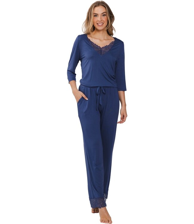 ladies luxury 3/4 sleeve pyjama 'floral elegance'