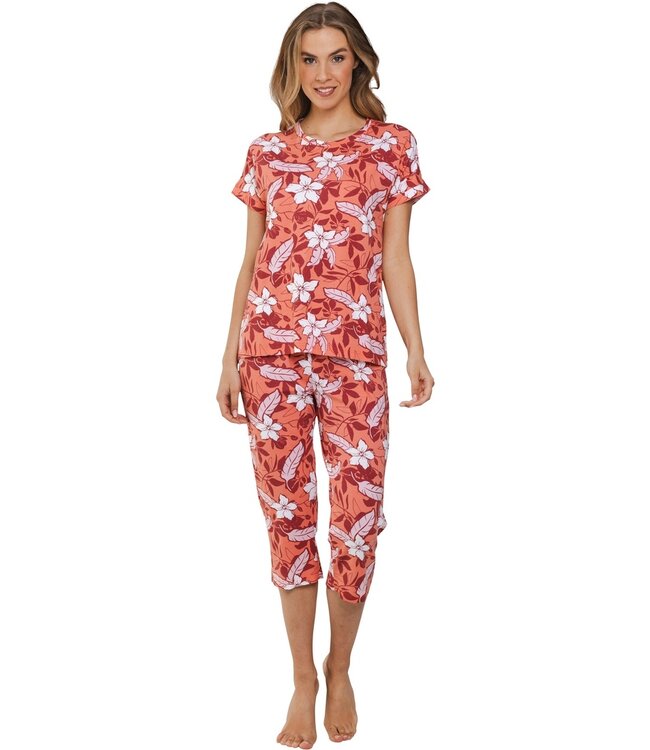 short sleeve bamboo-mix pyjama'floral fusion'