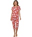 bamboe-mix pyjama met korte mouwen 'floral fusion'