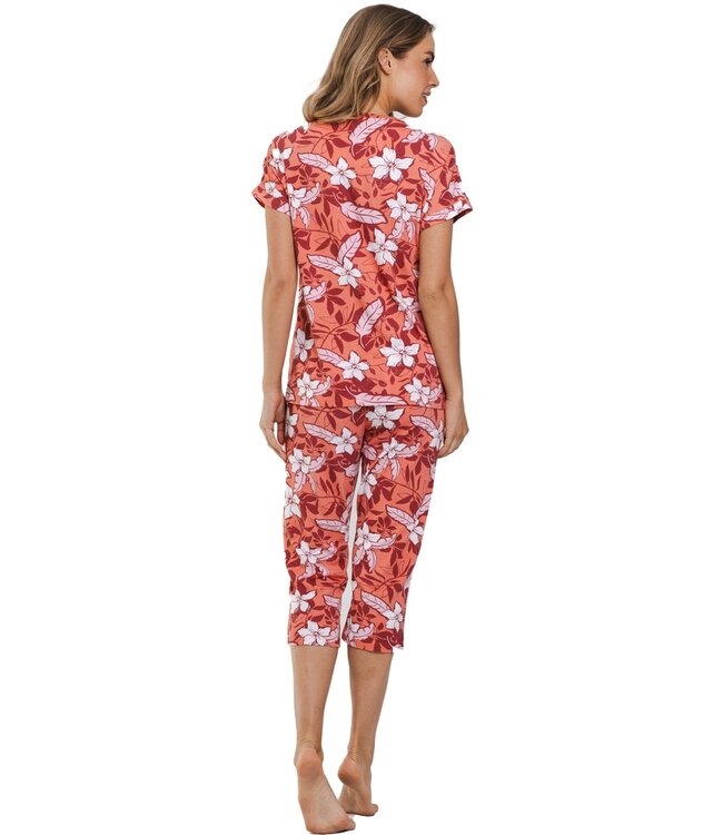 bamboe-mix pyjama met korte mouwen 'floral fusion'