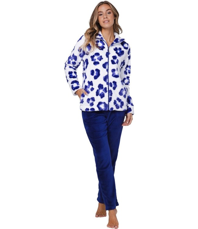 embossed fleece home lounge suit 'chic flower'