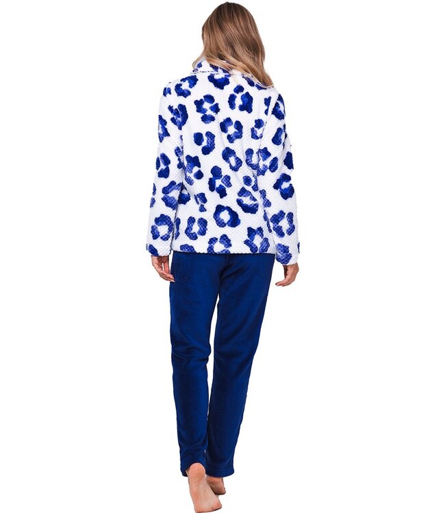 embossed fleece home lounge suit 'chic flower'