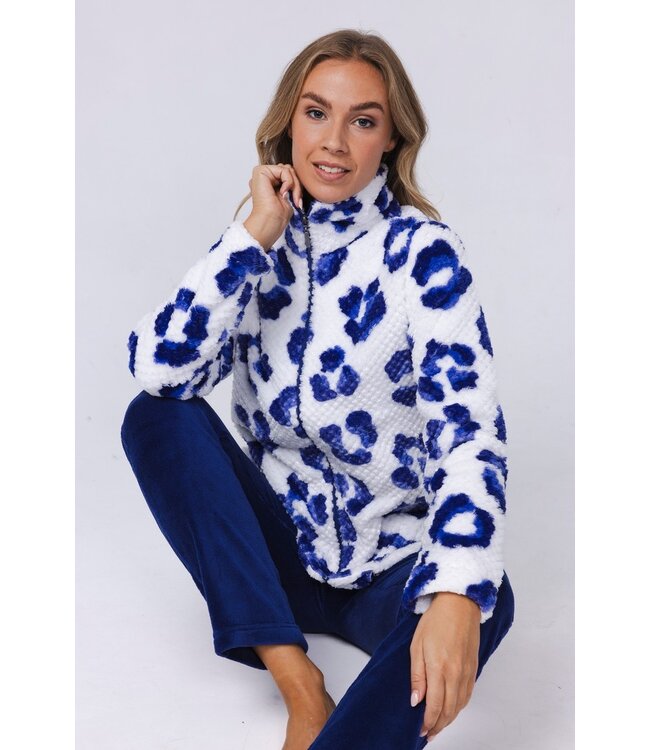 embossed fleece home lounge suit 'chic flower'