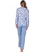 Dames pyjama met knoopjes van katoen interlock ‘lovely leafs’