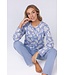 Dames pyjama met knoopjes van katoen interlock ‘lovely leafs’