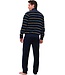 Heren lounge-huispak van velours 'velvet stripes' met rits
