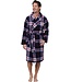 men's warm coral fleece wrap-over robe 'trendy checks'