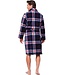 men's warm coral fleece wrap-over robe 'trendy checks'