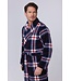 men's warm coral fleece wrap-over robe 'trendy checks'