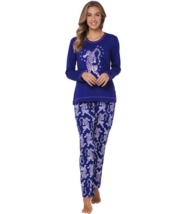 Trendy pyjamaset met lange mouwen van bio-katoen 'fantastic feline'