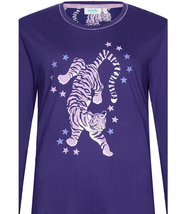trendy long sleeve organic cotton pyjamaset 'fantastic feline'