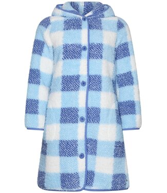 Rebelle Warme sherpa-fleece doorknoop lounge-jas 'chunky checks'