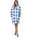 Warme sherpa-fleece doorknoop lounge-jas 'chunky checks'